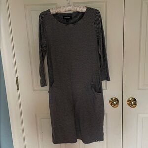 Betabrand Navy and White Striped dress size large
